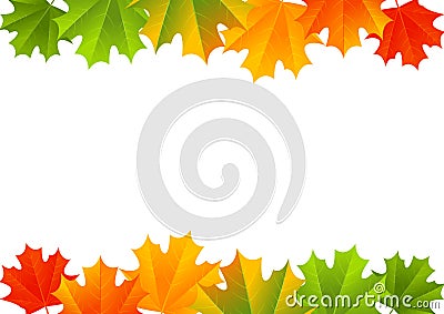 Autumn maple border Vector Illustration