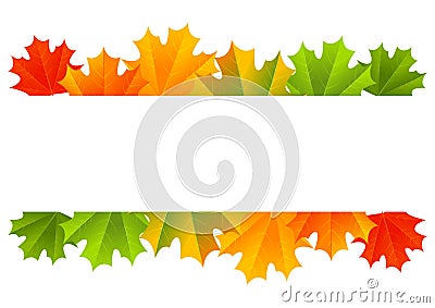 Autumn maple border Vector Illustration