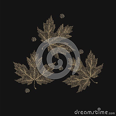 Autumn maple leaves executed Vector Illustration