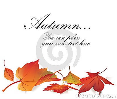 Autumn maple leaves frame Vector Illustration