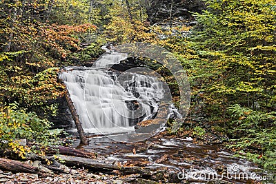Autumn at Mohican Falls - Ricketts Glen, Pennsylvania Stock Photo