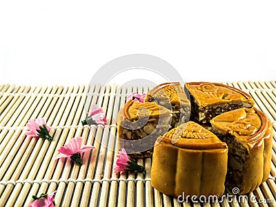 Autumn Moon cake festival food Stock Photo