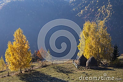 Autumn morning in Maguri-Racatau, Romania Stock Photo