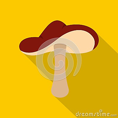 Autumn mushroom icon, flat style Vector Illustration