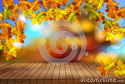 Autumn natural landscape. Vector Vector Illustration