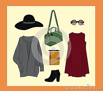 Autumn outfit set Stock Photo