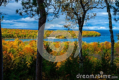 Autumn overlook, peninsula state park., wisconsin Stock Photo