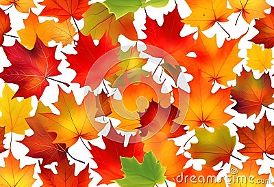 Autumn painting, Autumn maple leaves Stock Photo