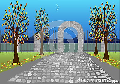 Autumn park Vector Illustration