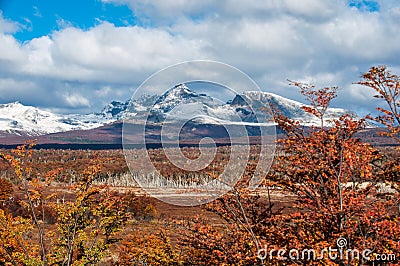 Autumn in Patagonia. Cordillera Darwin, Tierra del Fuego Stock Photo