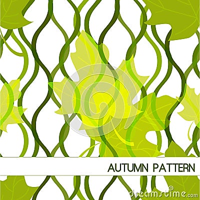 Autumn pattern with leaves Vector Illustration