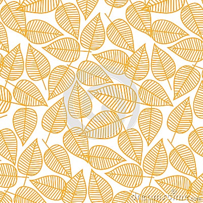 Autumn pattern from leaves. Vector illustration. Seamless background. Vector Illustration