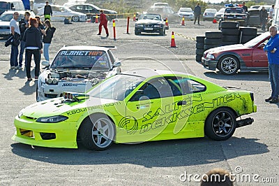 Autumn racing modified car drifting in Norway Editorial Stock Photo