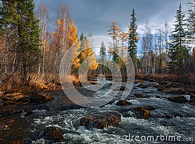 Autumn River Olha Stock Photo