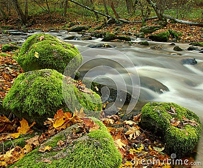 Autumn River in September Stock Photo