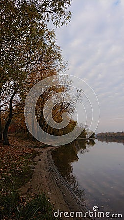 Autumn, riverbank Stock Photo