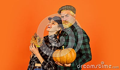 Autumn routines. Farmer family concept. Harvesting season. Autumn harvesting works. Work at fields. Harvest festival Stock Photo