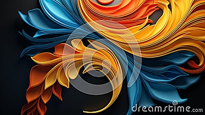 Autumn's Essence: Swirling Patterns in Warm Tones Stock Photo