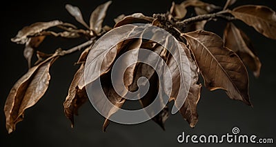 Autumn's last whispers - Dying leaves in a moment of tranquility Stock Photo