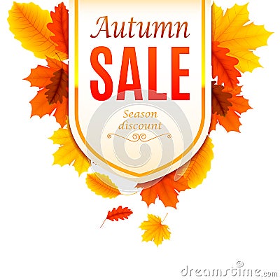 Autumn Sale Banner Vector Illustration