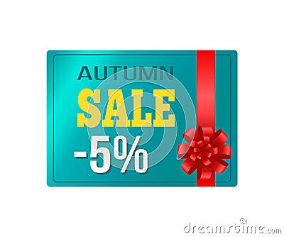 Autumn Sale -5 Card Sample on Vector Illustration Vector Illustration