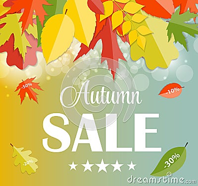 Autumn Sale Concept Vector Illustration Vector Illustration