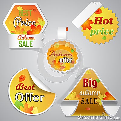 Autumn sale labels Stock Photo