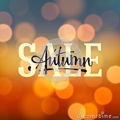 Autumn Sale poster Vector Illustration