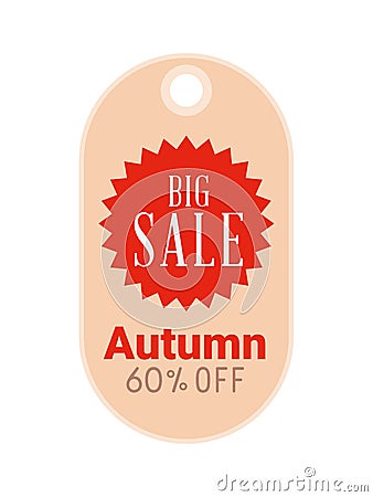 autumn sale tag icon Vector Illustration