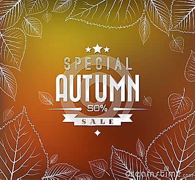 Autumn sale vector background Vector Illustration