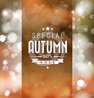 Autumn sale vector retro poster Vector Illustration