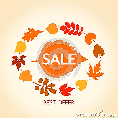 Autumn sales banner Vector Illustration