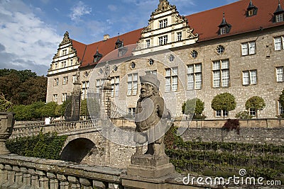 View of Schloss Weikersheim from landscaped gardens Editorial Stock Photo