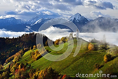 Slovenia landscape ,nature , autumn scene, nature , waterfall ,mountains Stock Photo