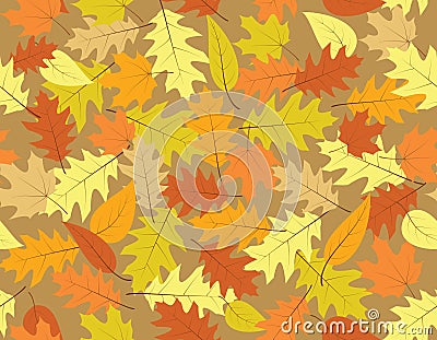 Autumn seamless background - fall colours Cartoon Illustration