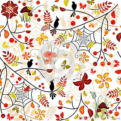 Autumn seamless pattern Vector Illustration