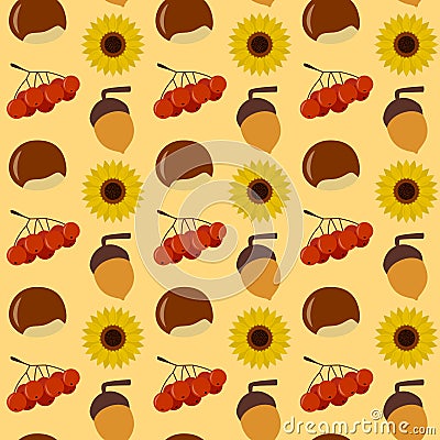 Autumn Seamless Pattern Vector Illustration