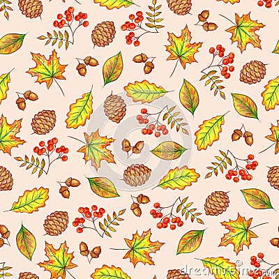 Autumn seamless pattern. Stock Photo