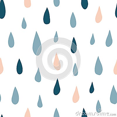 Autumn seamless pattern with colorful rain drops Vector Illustration