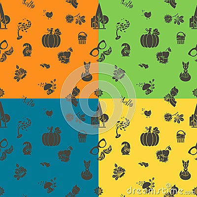 Autumn Seamless Pattern Vector Illustration