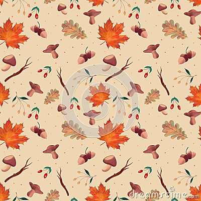 Nice autumn seamless pattern for your needs Stock Photo