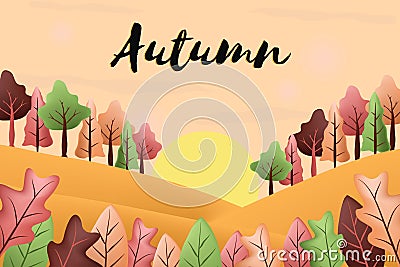 Autumn season background with fall scenery Stock Photo