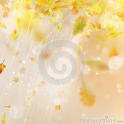 Autumn season blurred leaves. EPS 10 vector Vector Illustration