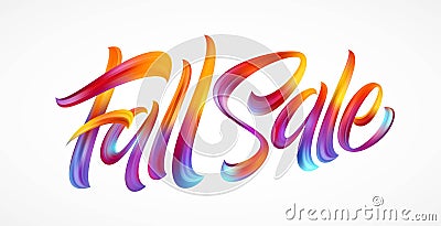 Autumn season hand lettering Fall Sale. Modern brush calligraphy isolated on white background. Vector illustration Vector Illustration