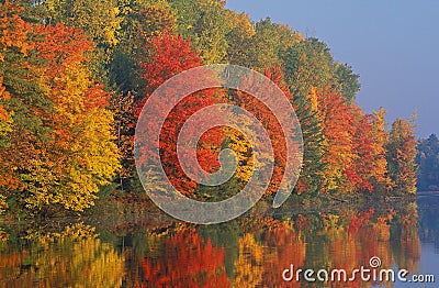 Autumn Shoreline Stock Photo