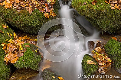 Autumn Smoky Mountains Cascade Stock Photo