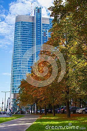 Autumn street in the city Editorial Stock Photo