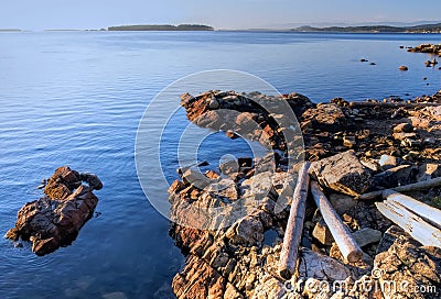 Autumn sunrise, Vancouver Island, Canada Stock Photo