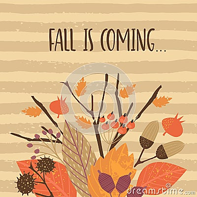 Autumn templates. Vector design for card, poster, flyer, web and other users. Vector Illustration