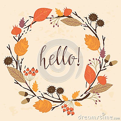 Autumn templates. Vector design for card, poster, flyer, web and other users. Vector Illustration